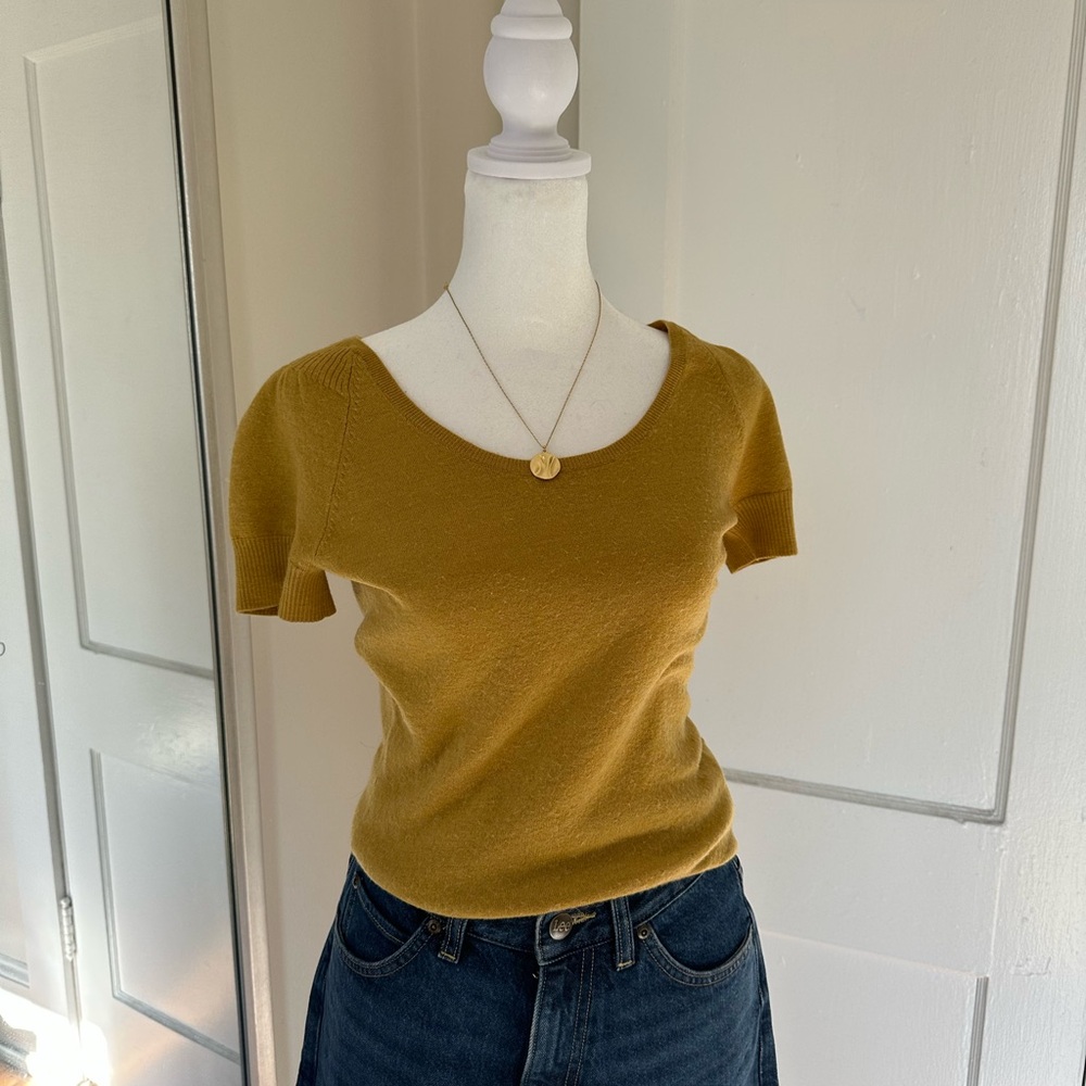 Merino wool blend short sleeve sweater t shirt from the limited